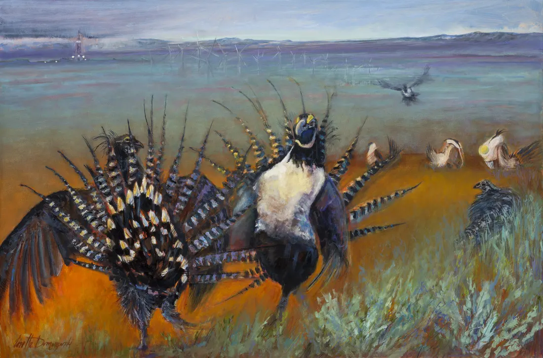 Loretta Domaszewski Greater Sage Grouse, Artists Field Guide to Greater Yellowstone